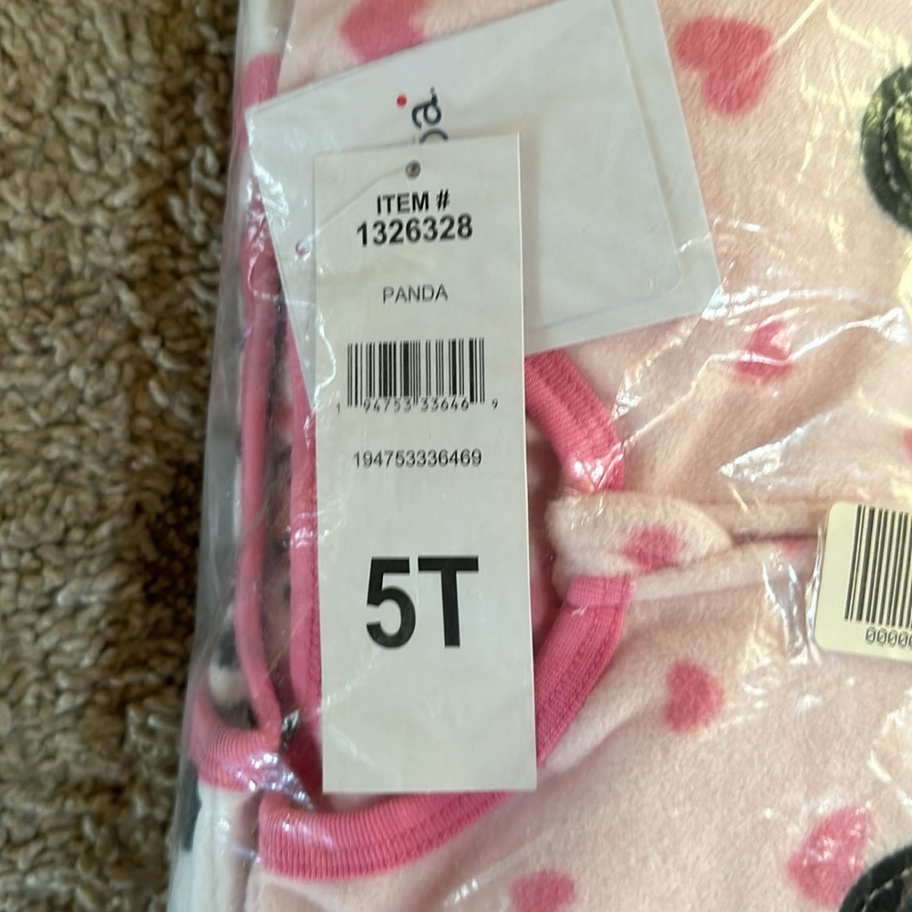 Absorba set of 2 girls size 5T foot pajamas NWT zip front - Picture 3 of 7